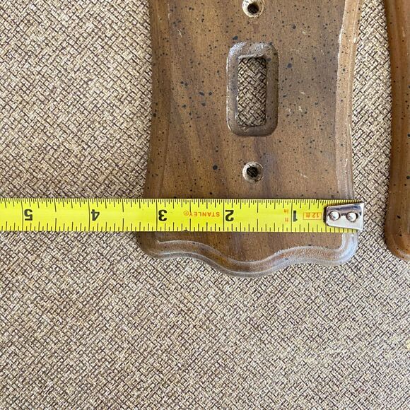 Vintage Speckled Wood 70s Light Switch & Outlet Cover Decorative Retro Wooden - Picture 8 of 8